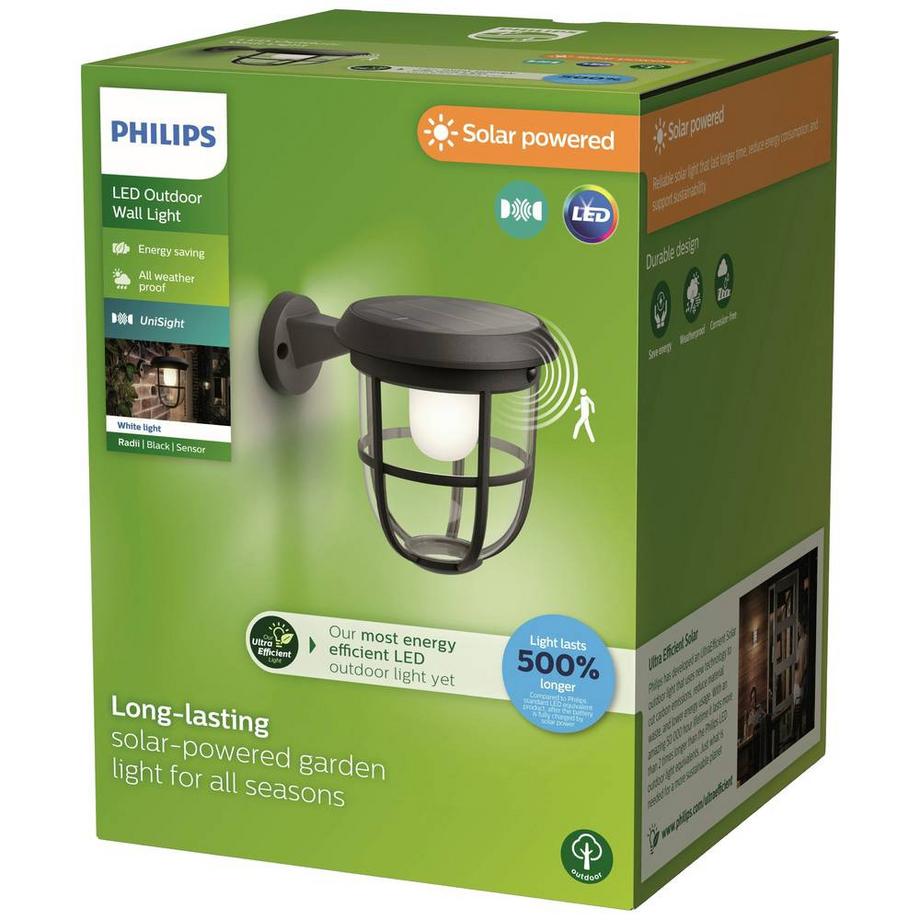 Philips Lighting Philips Outdoor Ultra-Efficient Solar Radii Wandleuchte 1.3W, Linkable Sensor  