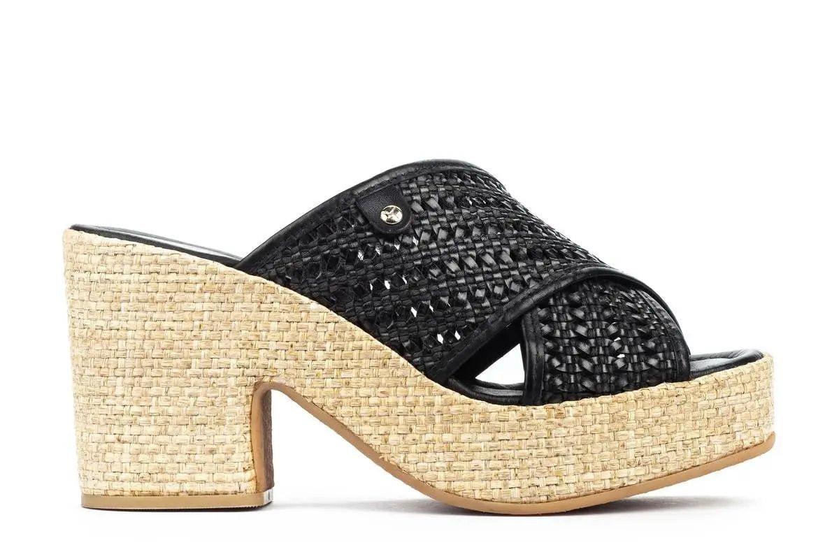 Image of W1y-1799c1 - Leder Sandale Damen Schwarz 37