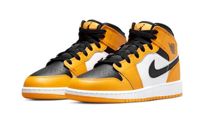 Image of Air Jordan 1 Mid Taxi Damen Gelb 43