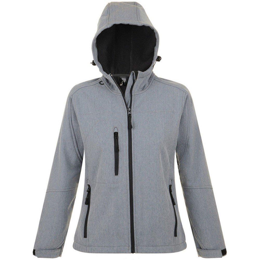 Image of Replay Softshelljacke Mit Kapuze, Atmungsaktiv, Winddicht, Wasserabweisend Damen Taubengrau XL