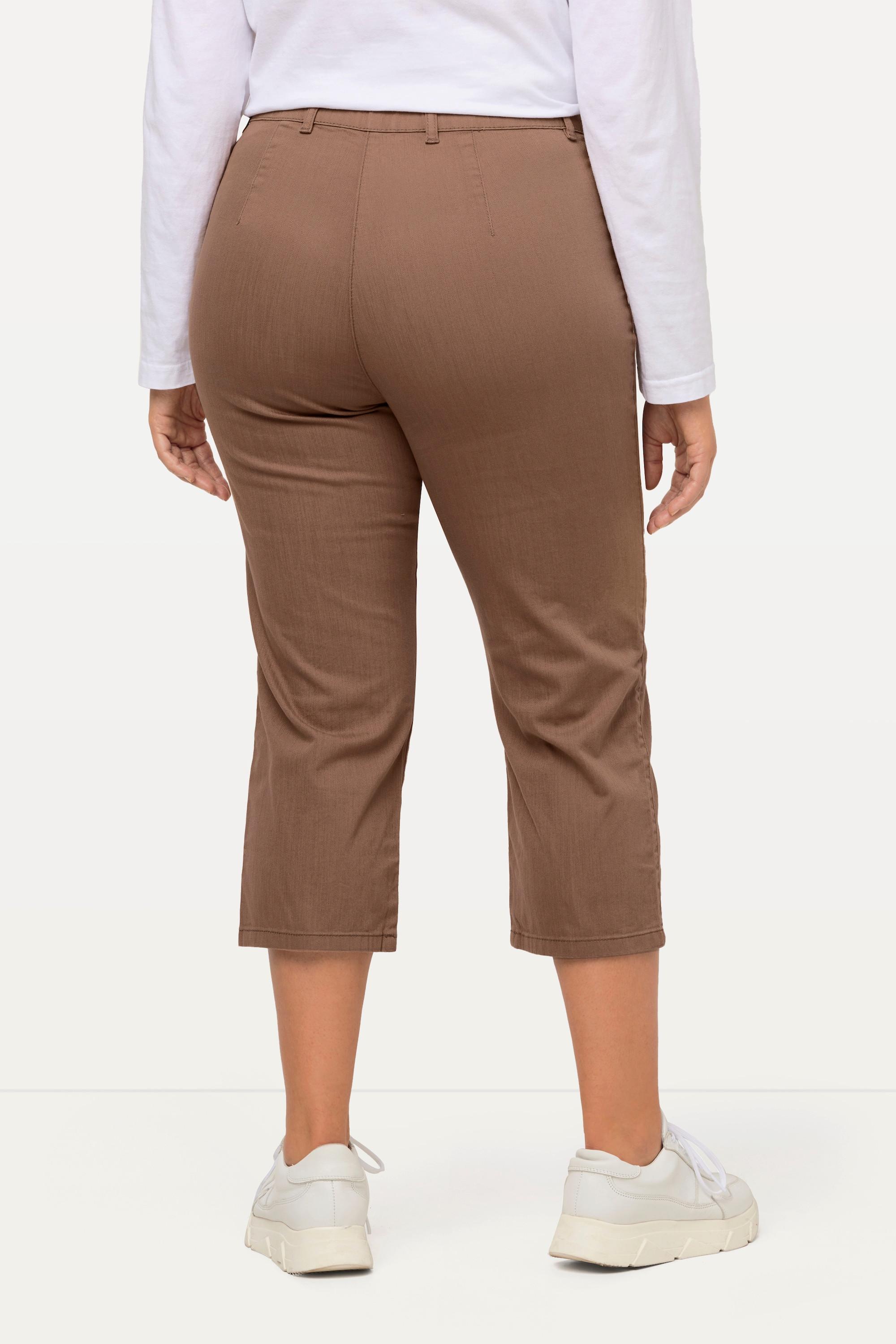 Ulla Popken  Pantalon Mony, longueur au mollet. Poches zippées et tissu stretch 