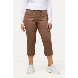 Ulla Popken  Pantalon Mony, longueur au mollet. Poches zippées et tissu stretch 