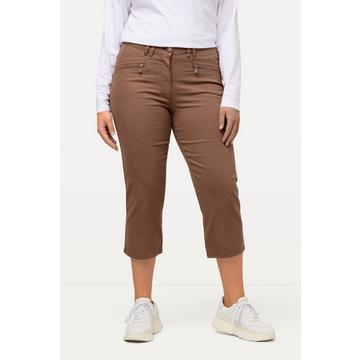 Pantaloni modello Mony lunghi fino al polpaccio in tessuto elasticizzato con tasche con zip