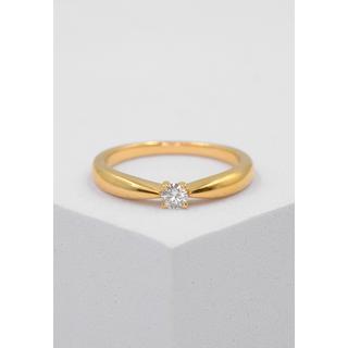 MUAU Schmuck  Solitaire Ring Diamant 0.10ct. Gelbgold 750 