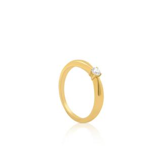 MUAU Schmuck  Solitaire Ring Diamant 0.10ct. Gelbgold 750 