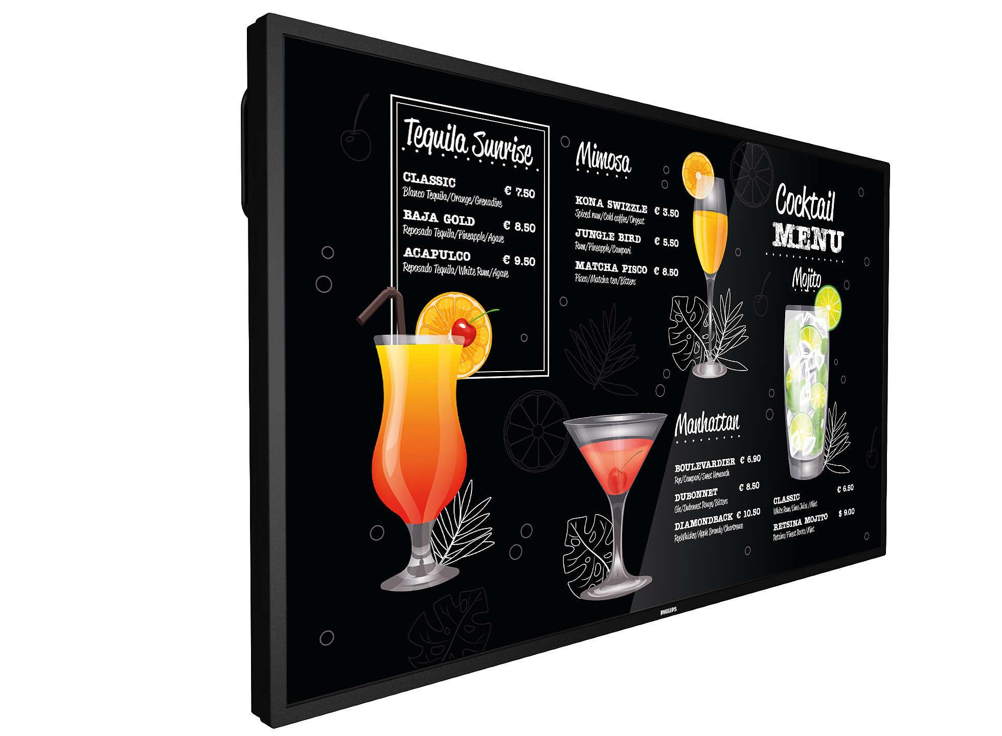 PHILIPS  Philips Signage Solutions P-Line Digital Signage Flachbildschirm 139,7 cm (55") VA 750 cd/m² 4K Ultra HD Schwarz 