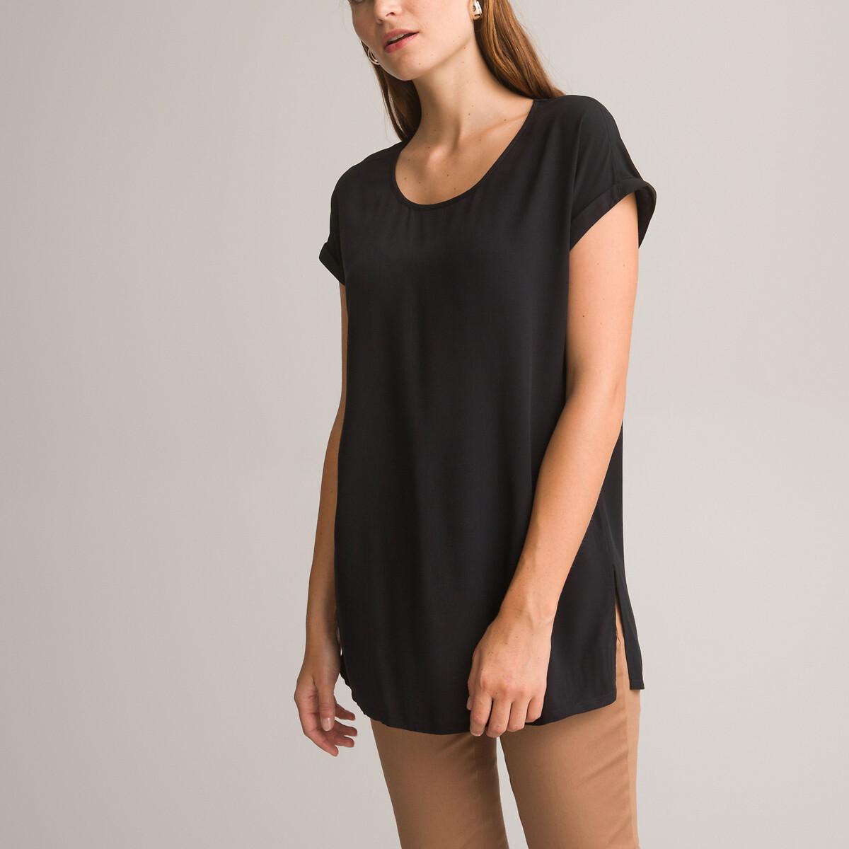 Image of Tunikashirt Mit Rundem Ausschnitt Damen Schwarz 34