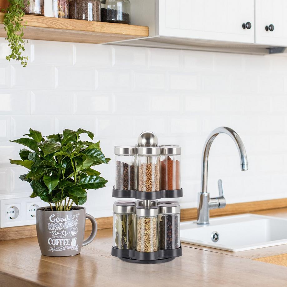 Northix Gewürzregal mit 12 Gläsern  