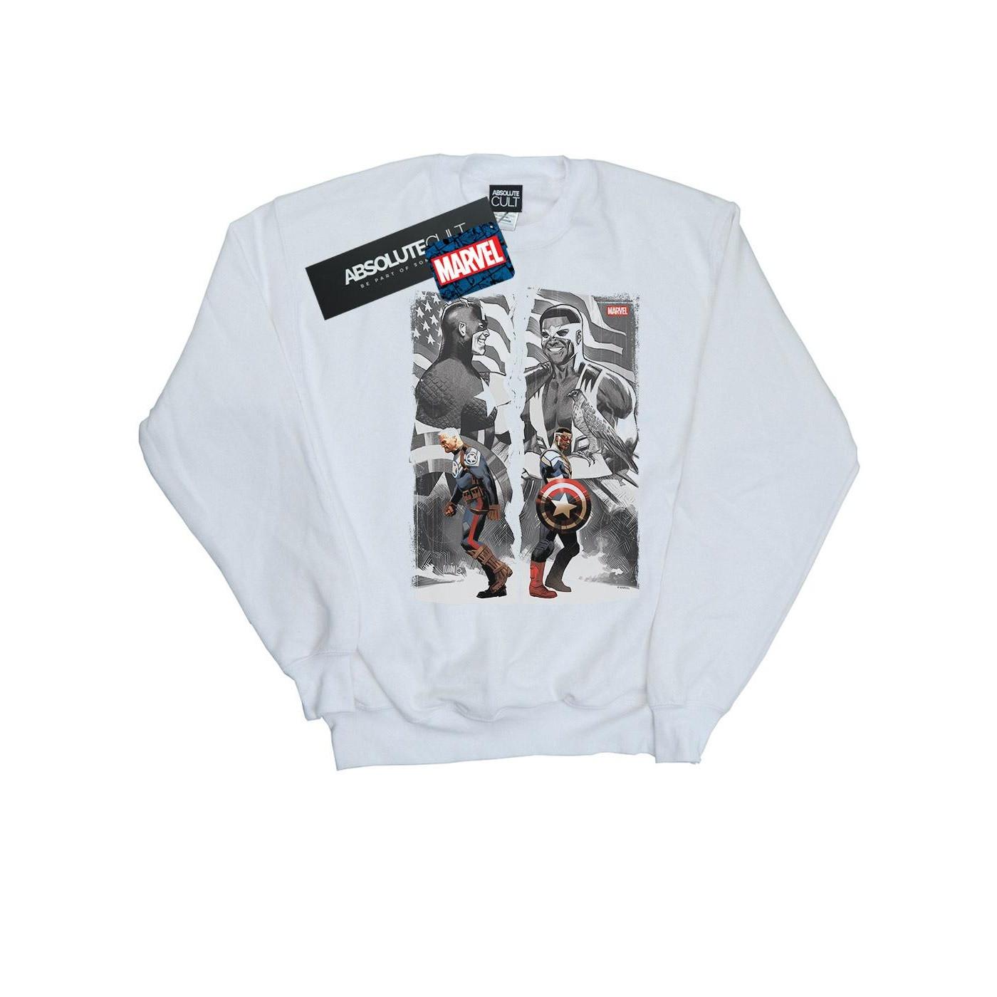 Image of Falcon And Captain America Split Sweatshirt Damen Weiss XXL