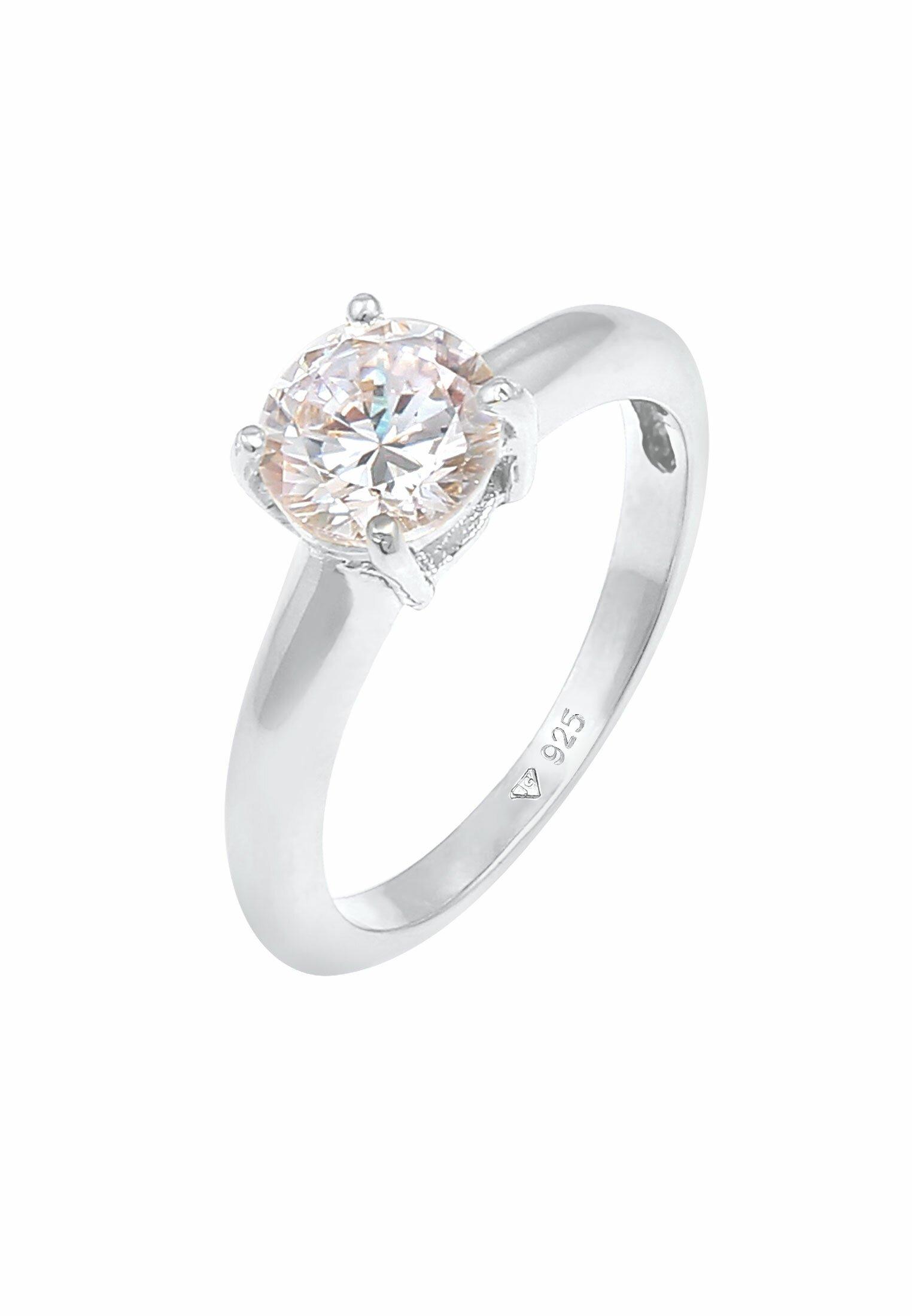 Image of Ring Solitär Klassisch Mit Zirkonia Damen Silber 54mm