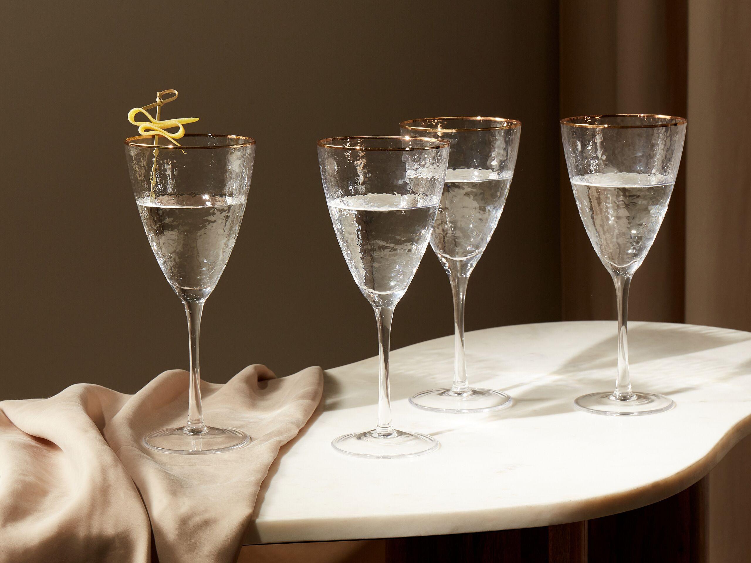 Beliani Weingläser im 4er Set aus Glas Retro TOPAZ  