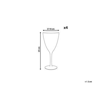 Beliani Weingläser im 4er Set aus Glas Retro TOPAZ  