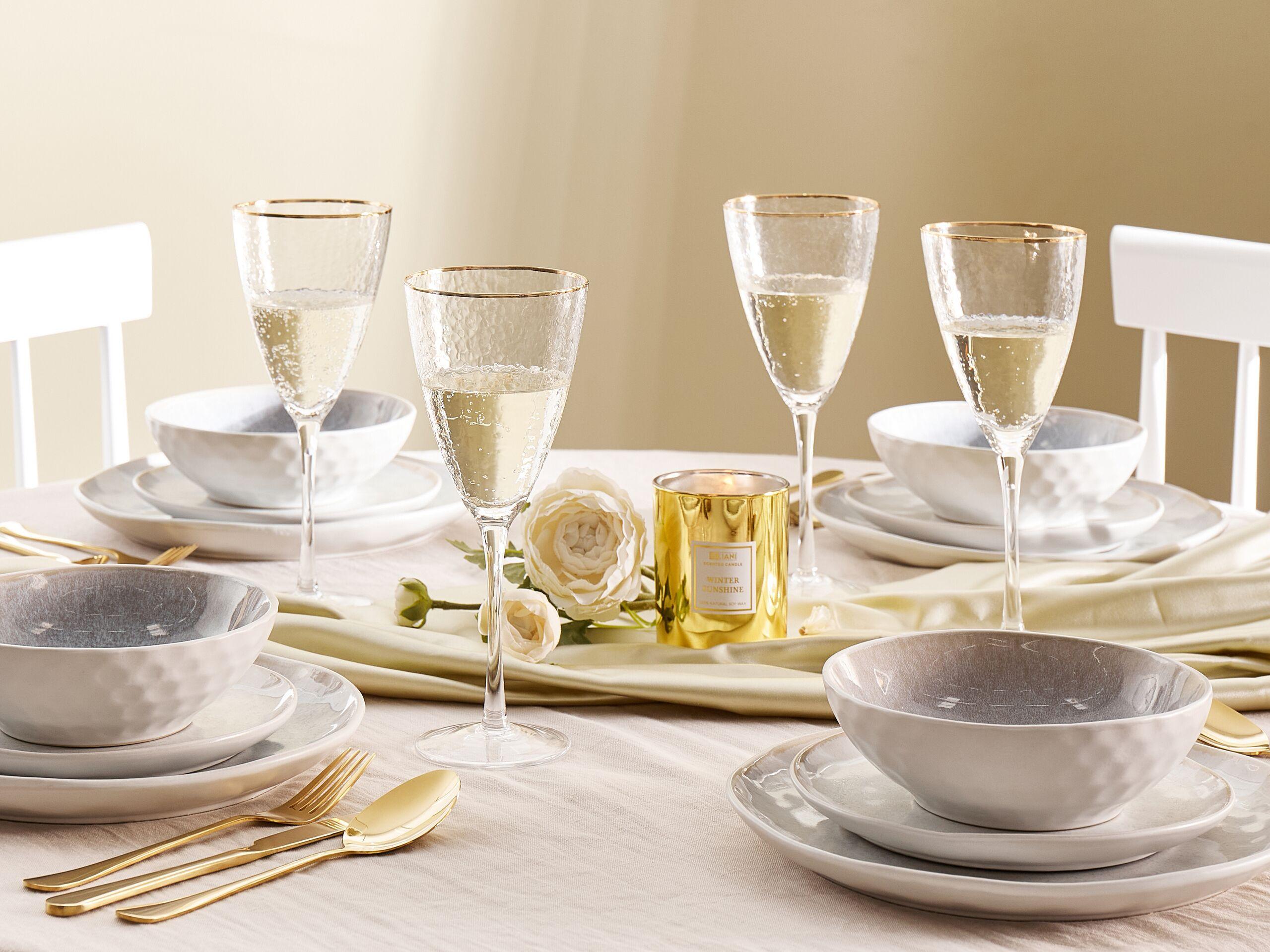 Beliani Weingläser im 4er Set aus Glas Retro TOPAZ  