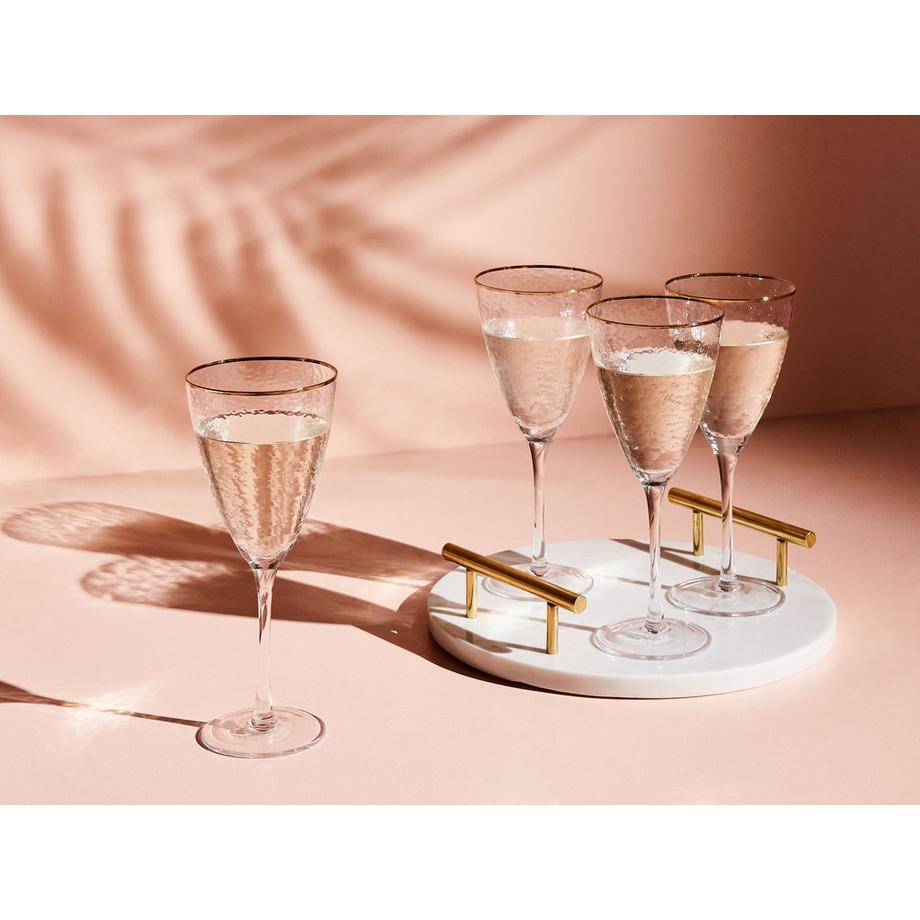 Beliani Weingläser im 4er Set aus Glas Retro TOPAZ  