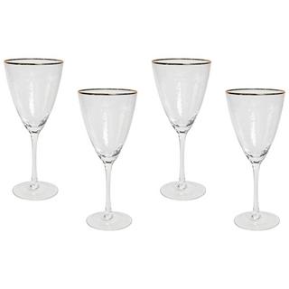 Beliani Lot de 4 verres à vin en Verre Rétro TOPAZ  