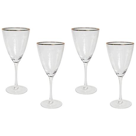 Beliani Weingläser im 4er Set aus Glas Retro TOPAZ  
