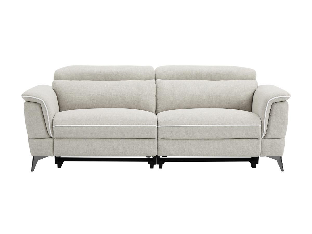 Vente-unique Relaxsofa elektrisch 3-Sitzer - Stoff - Beige - MACARI  