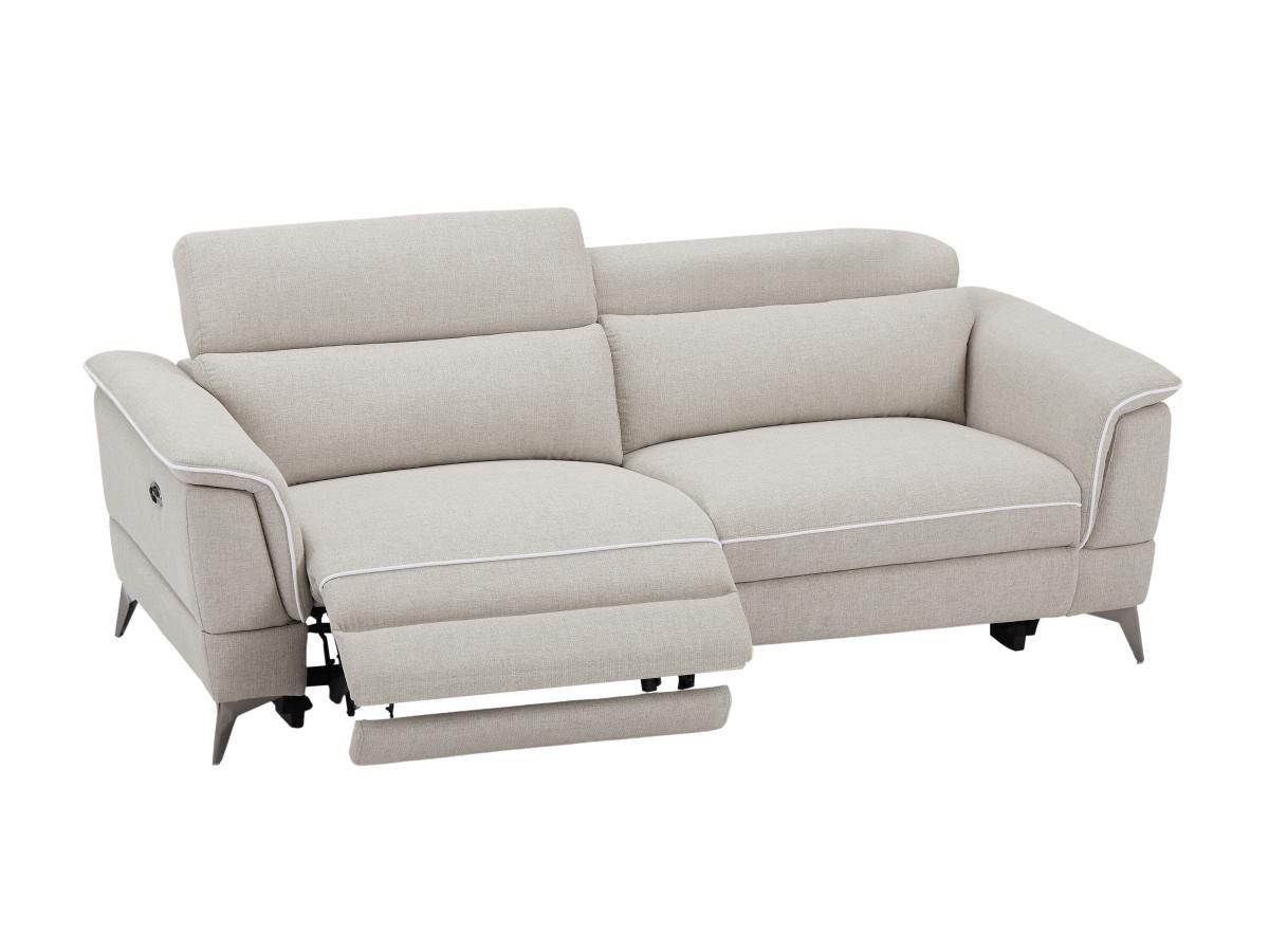 Vente-unique Relaxsofa elektrisch 3-Sitzer - Stoff - Beige - MACARI  