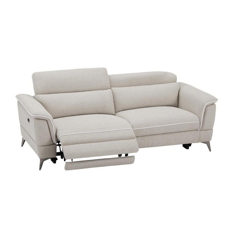 Vente-unique Relaxsofa elektrisch 3-Sitzer - Stoff - Beige - MACARI  