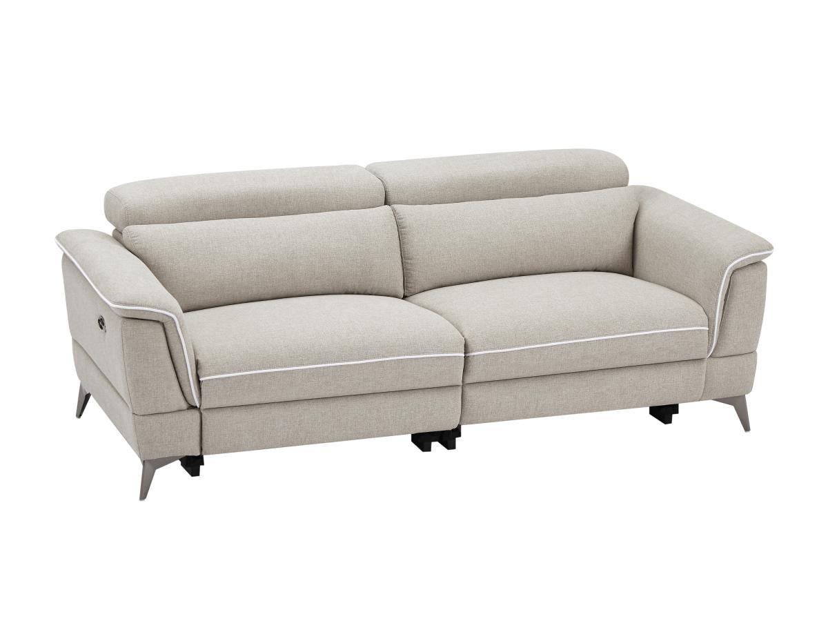 Vente-unique Relaxsofa elektrisch 3-Sitzer - Stoff - Beige - MACARI  