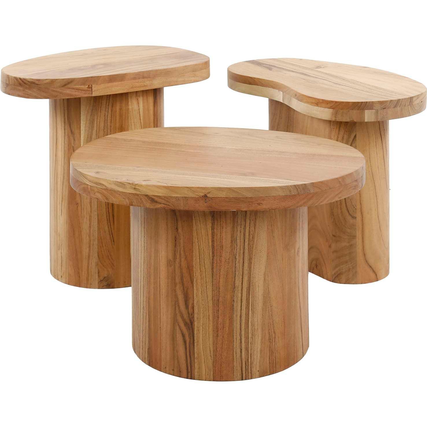 mutoni Tavolino Shape Acacia (set di 3)  