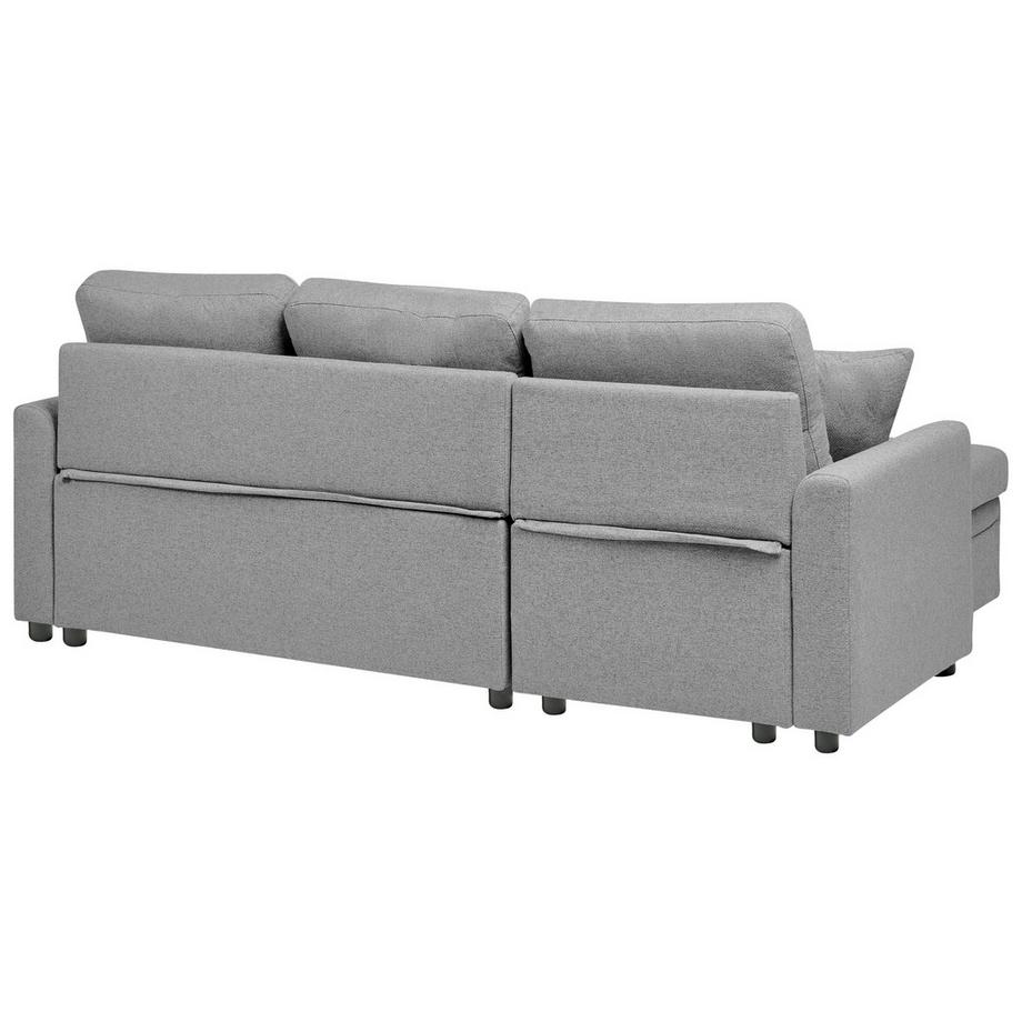 Beliani Ecksofa aus Kunstleinen Landhausstil NASSJO  