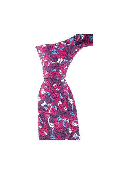 Image of Krawatte Mit Blattmotiv Herren Rosa ONE SIZE