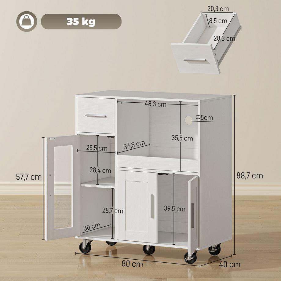 HOMCOM Armoire à micro-ondes  