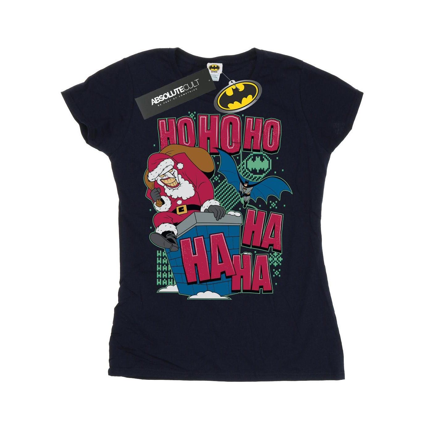 Image of Batman And Joker Ha Ha Ha Ho Ho Ho Tshirt Damen Marine XXL