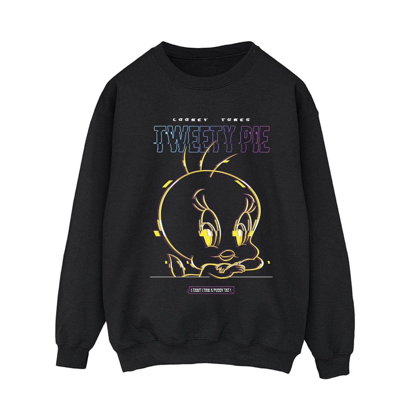 Image of Tweety Glitch Sweatshirt Damen Schwarz L