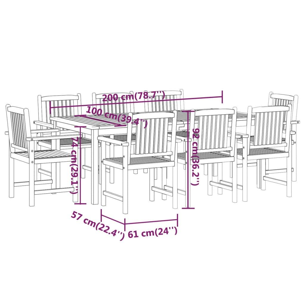 VidaXL set da pranzo per giardino Legno di acacia  