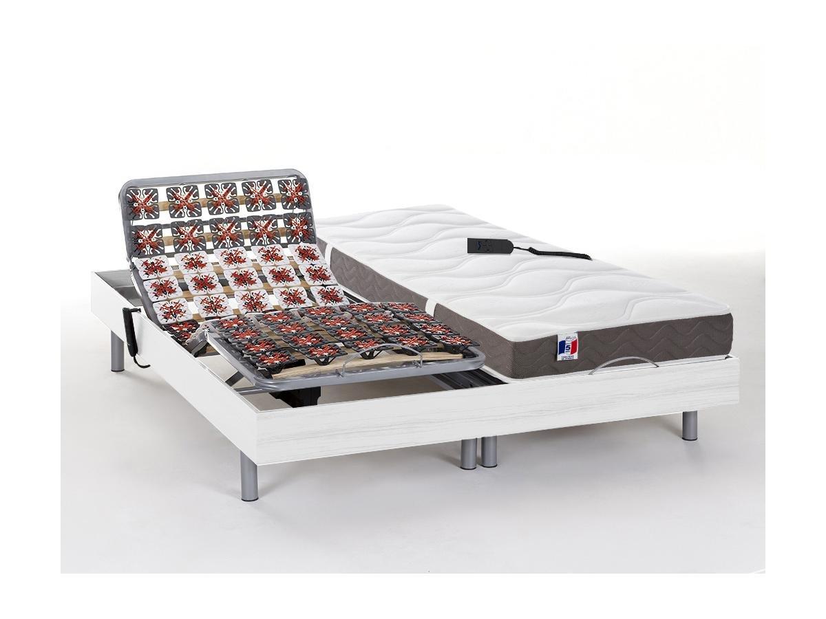 DREAMEA Lit électrique relaxation tout plots matelas 100% latex 5 zones JUPITER de DREAMEA 2 moteurs OKIN  