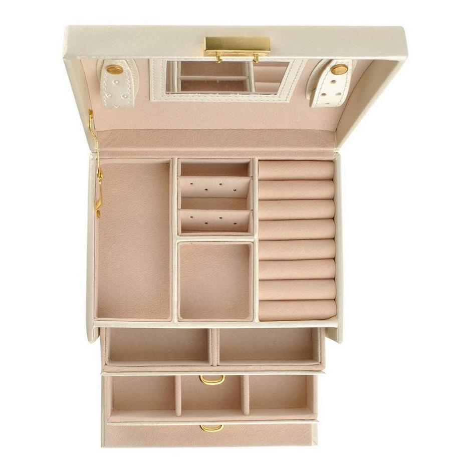 Northix  Großes Schmuckkästchen in mehreren Ebenen - Beige 