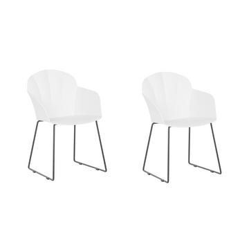 Lot de 2 chaises de salle à manger en Matière synthétique Moderne SYLVA