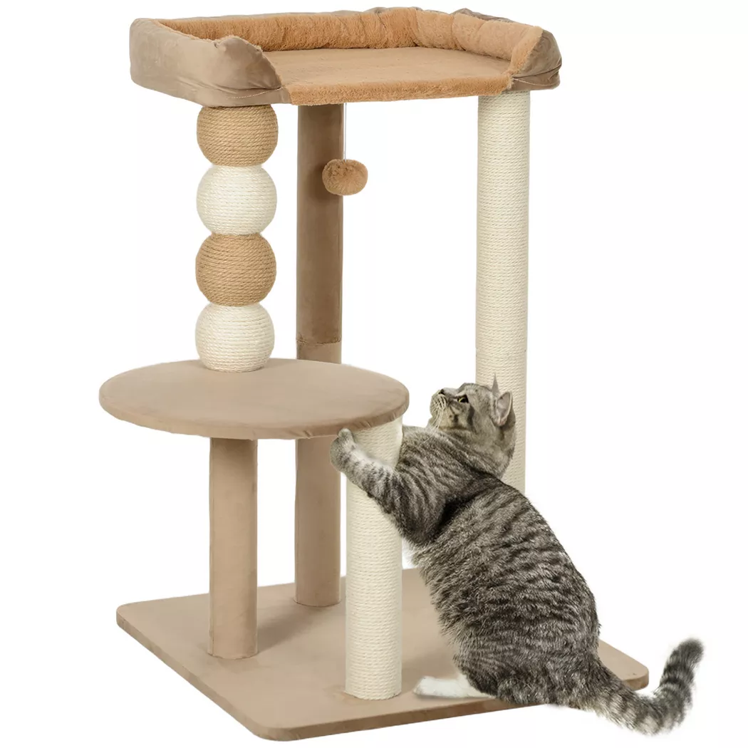 PawHut - Kratzbaum, One Size, Honig-Eiche