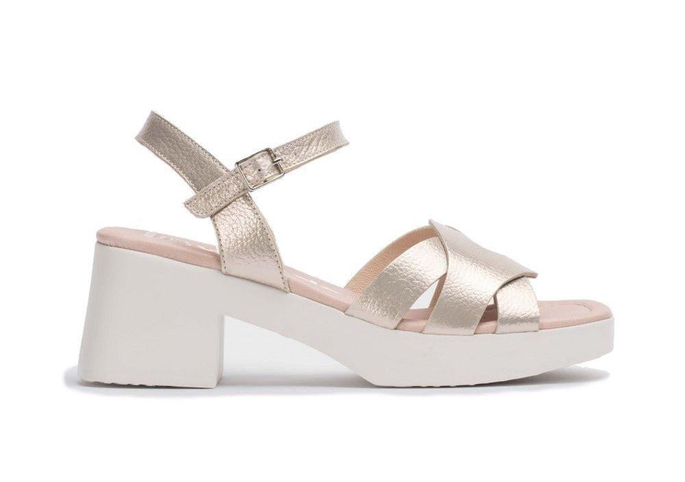 Image of Georgina - Leder Sandale Damen Silber 42