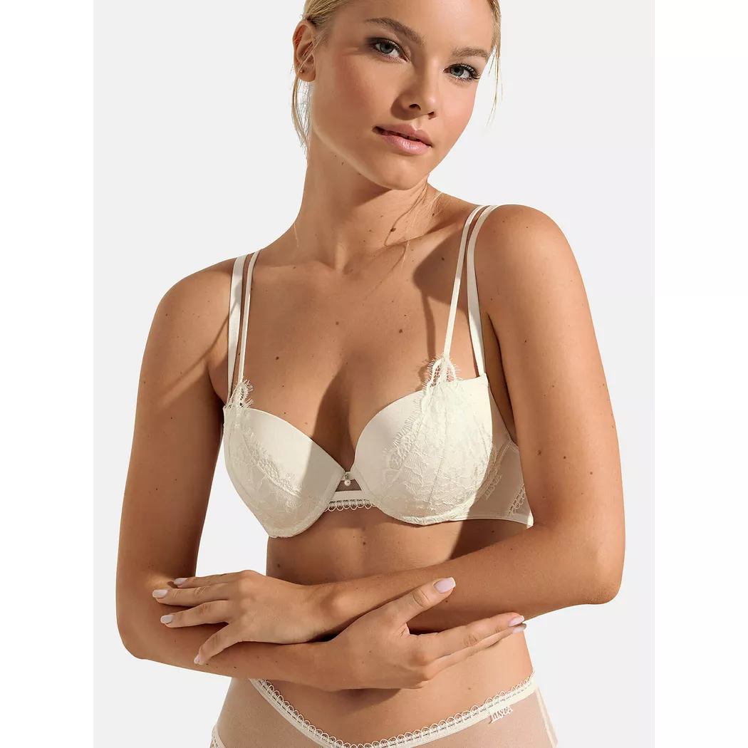Lisca - Push-up-BH Daydream Hochzeit, für Damen, Beton-Optik / Weiss, Größe 80