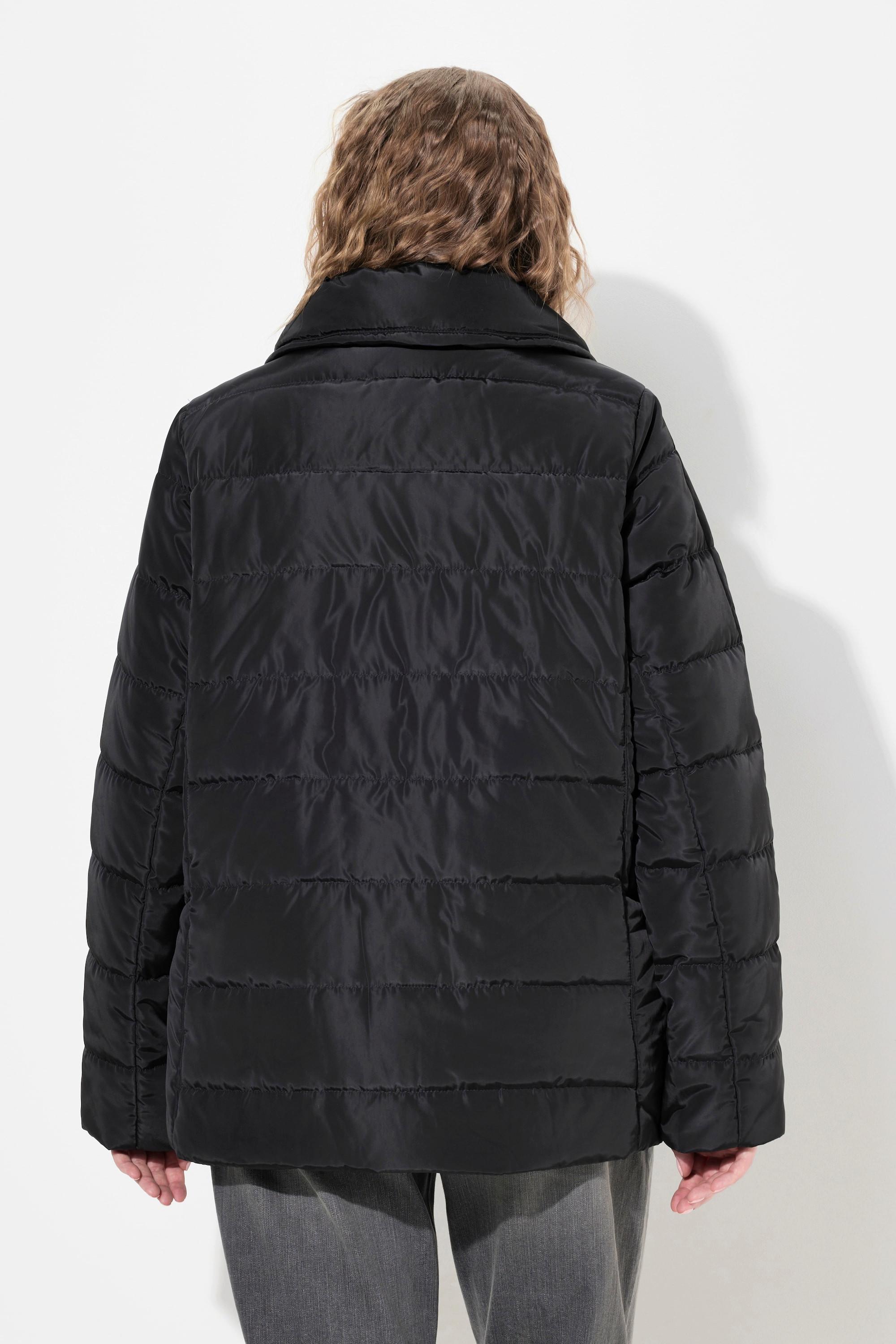 Ulla Popken Giacca Trapuntata Leggermente Imbottita Collo Alto Tasche a Fessura Maniche Lunghe  