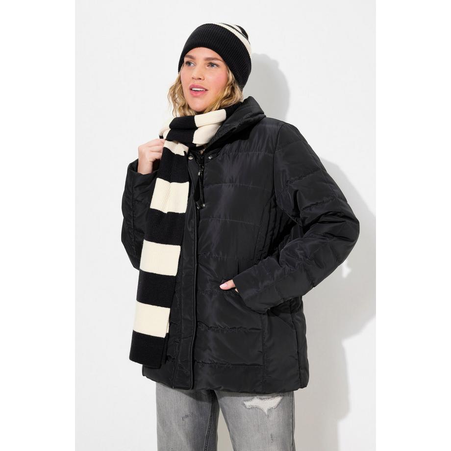 Ulla Popken Doudoune légèrement matelassée Col Montant Poches Zippées Manches Longues  