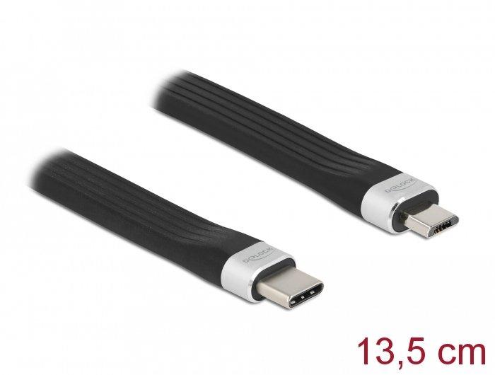 DeLock  86793 USB Kabel 0,135 m USB 2.0 USB C Micro-USB B Schwarz, Silber 