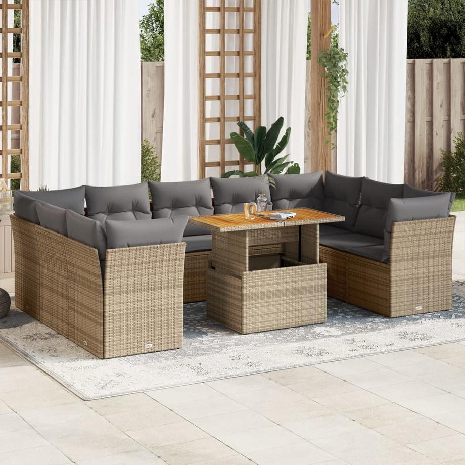 VidaXL Ensemble de canapés de jardin rotin synthétique  