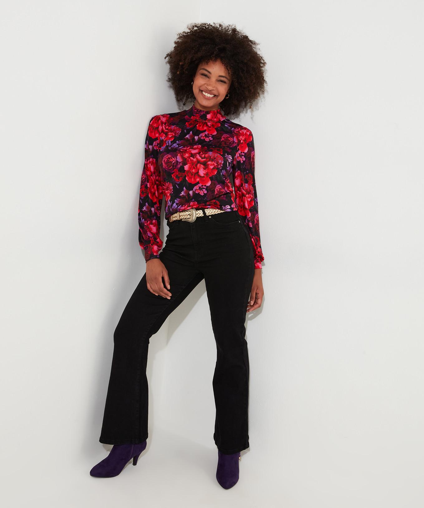 Joe Browns  Florales Jersey-Top mit Trichterausschnitt 