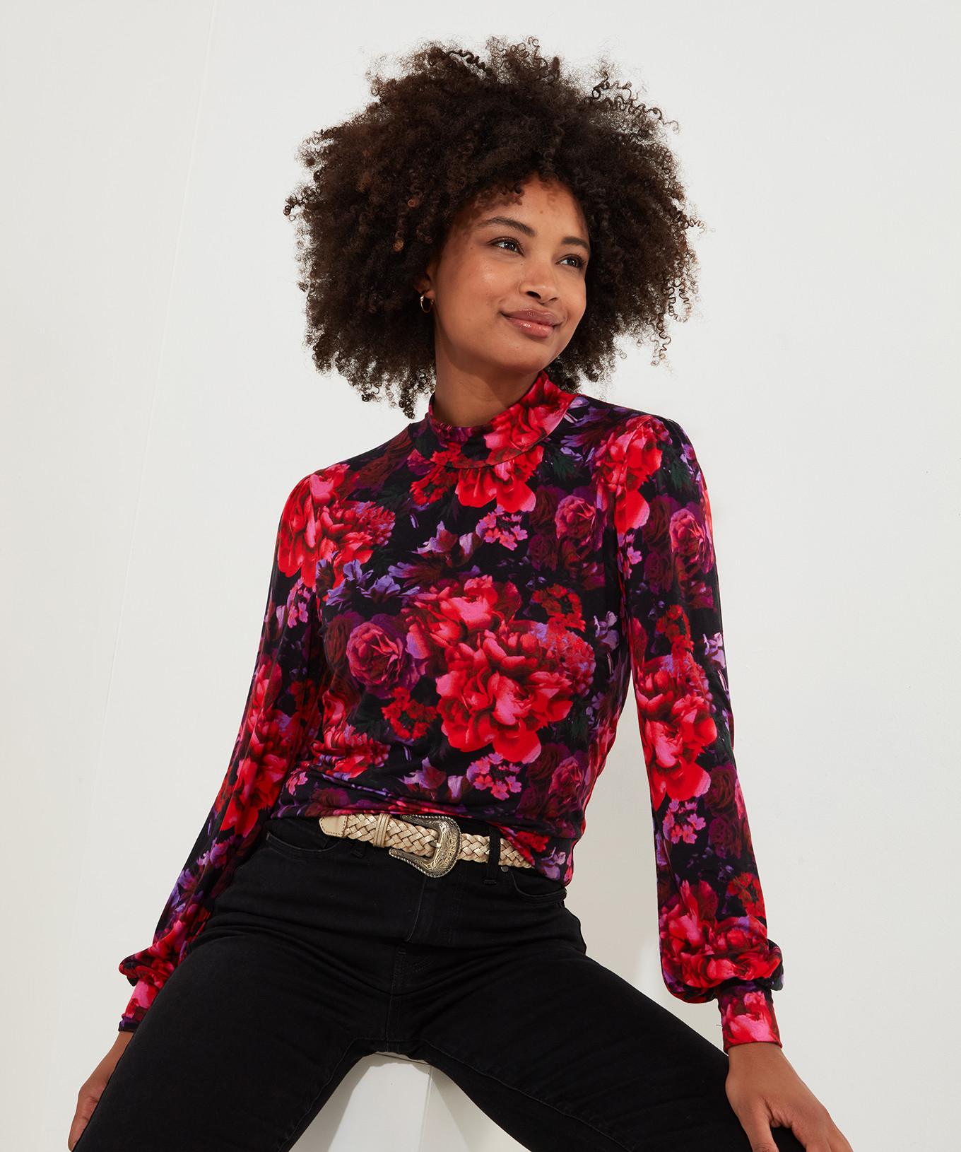 Joe Browns  Florales Jersey-Top mit Trichterausschnitt 