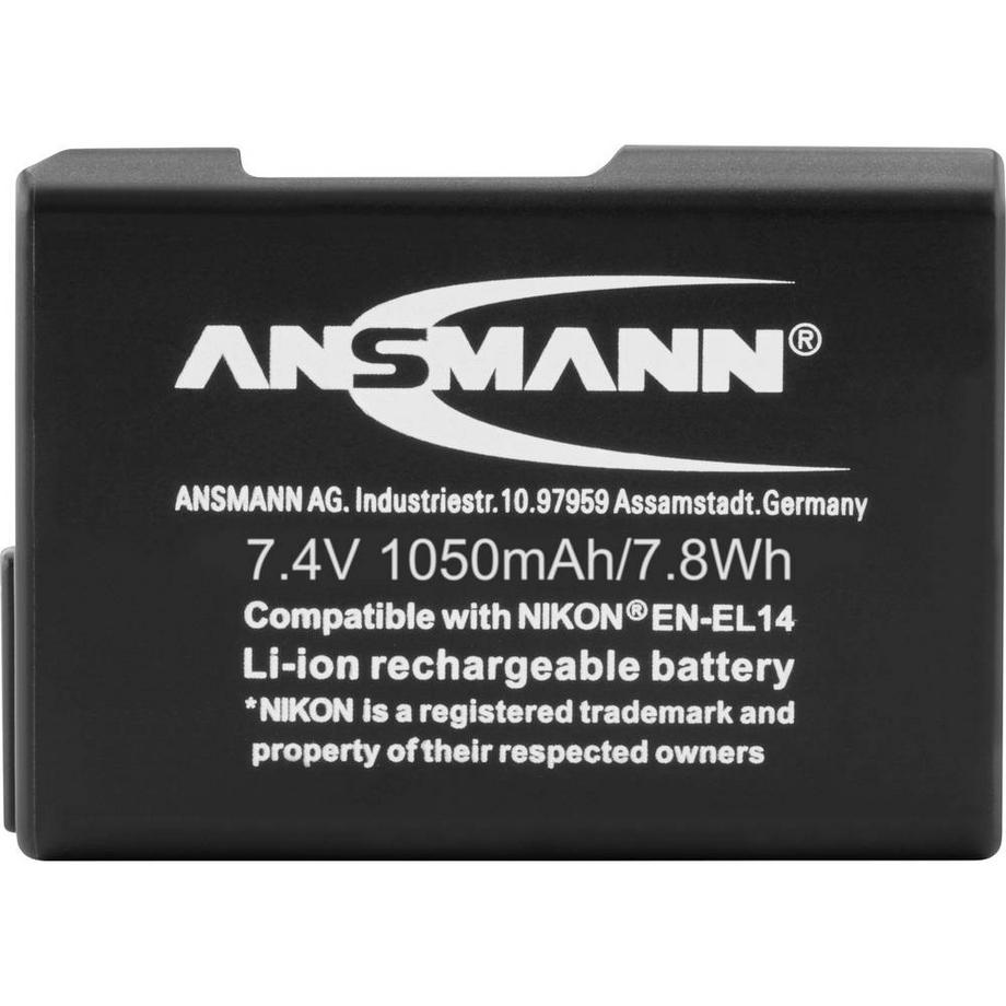 ANSMANN  EN-EL14 Batteria ricaricabile fotocamera sostituisce la batteria originale (camera) EN-EL14 7.4 V 1050 mAh 