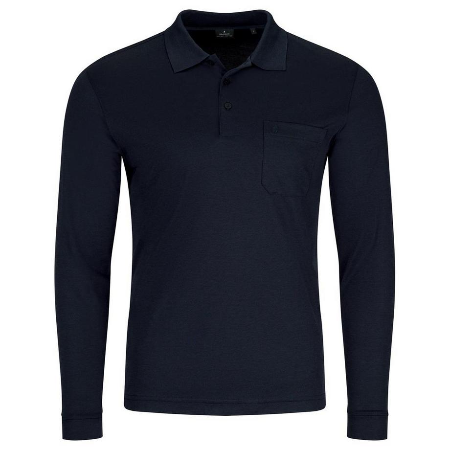 Ragman Soft Knit Langarm Polo Shirt  