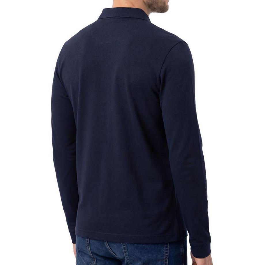 Ragman Soft Knit Langarm Polo Shirt  
