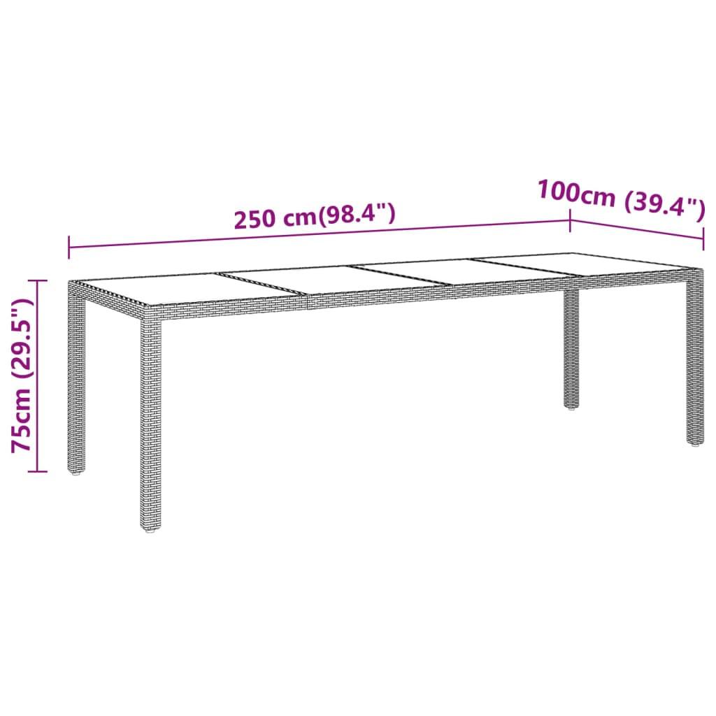 VidaXL Table de jardin rotin synthétique  