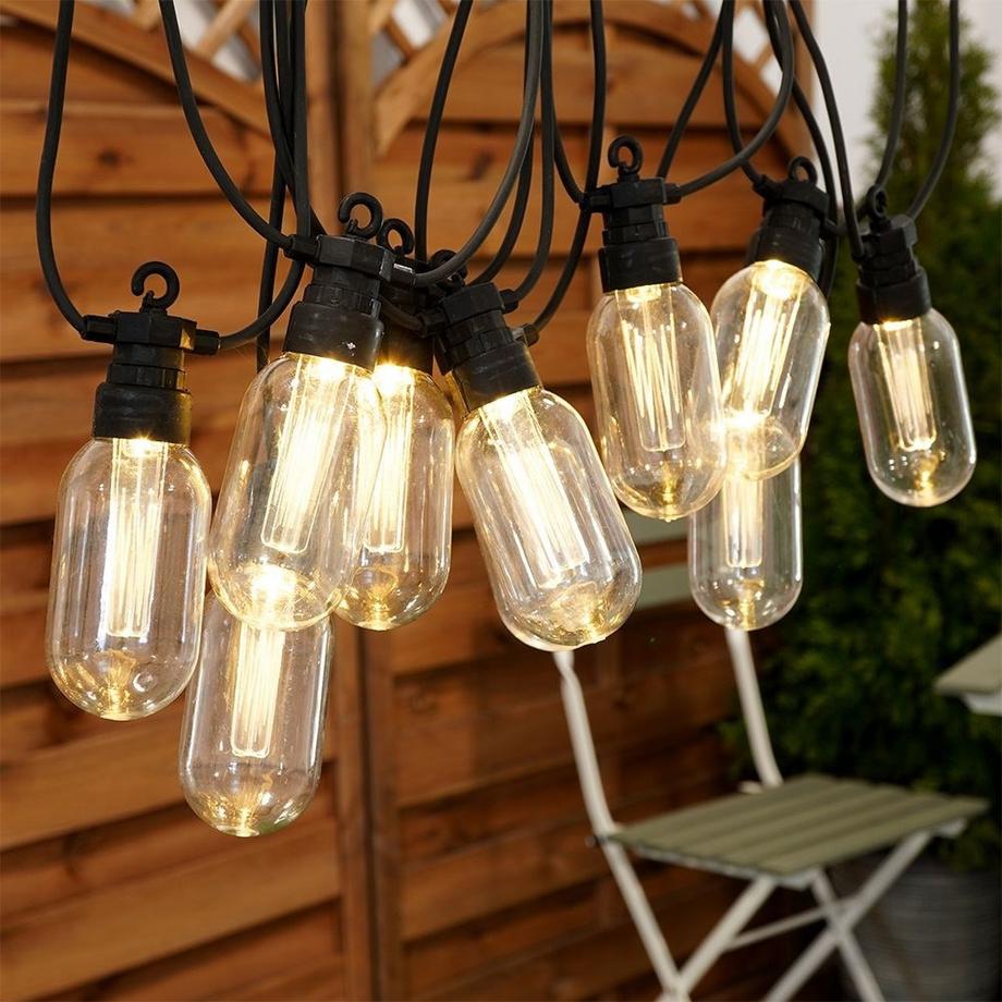 B2X Guirlande de jardin avec 10 lumières LED blanc chaud pour extérieur  