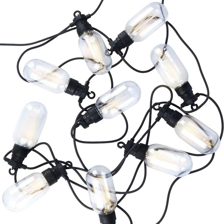 Guirlande de jardin avec 10 lumières LED blanc chaud pour extérieur