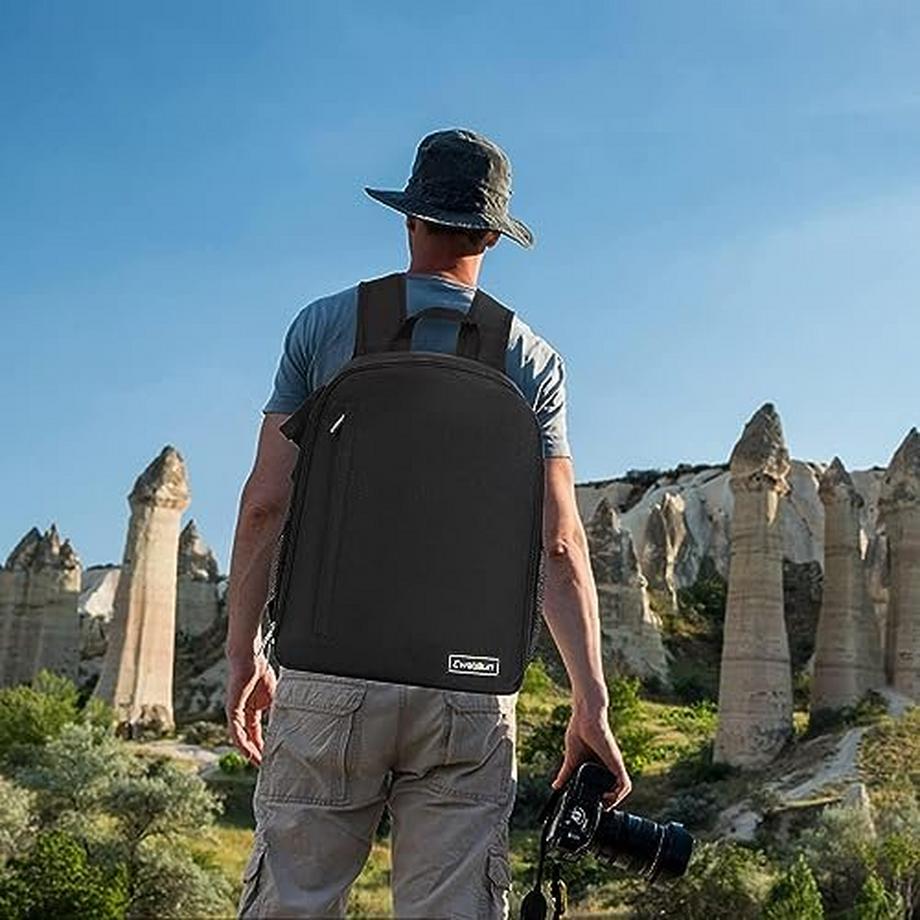 Only-bags.store  Sac à dos pour appareil photo résistant à l'eau Sac à dos photo professionnel pour reflex numérique/reflex sans miroir, compatible pour appareil photo Sony Canon Nikon et accessoires pour trépied d'objectif 